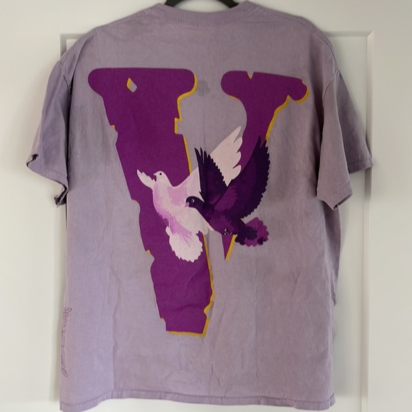 Men’s Nav light purple t-shirt - Picture 3 of 4